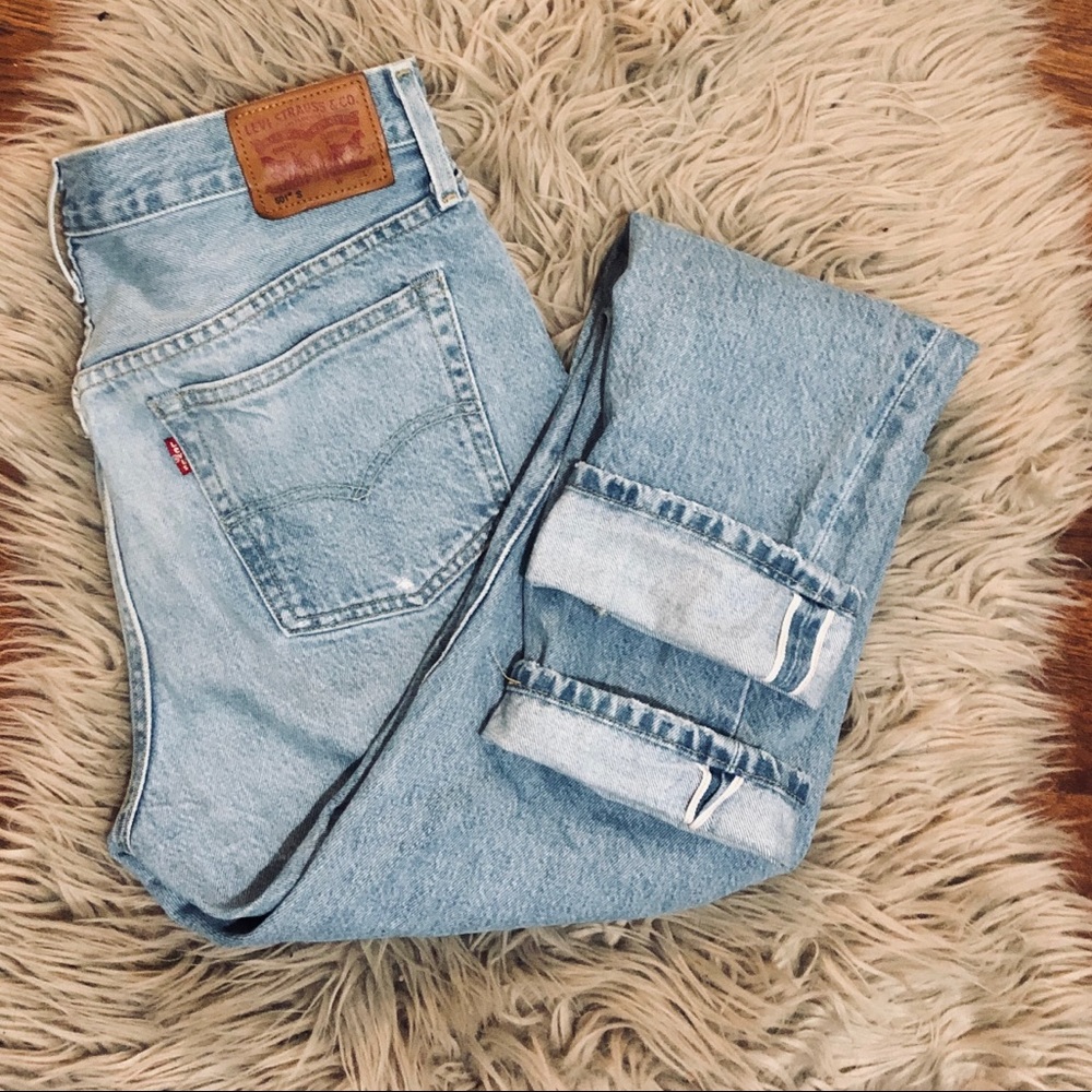 Levi’s 501 skinny selvedge denim light wash